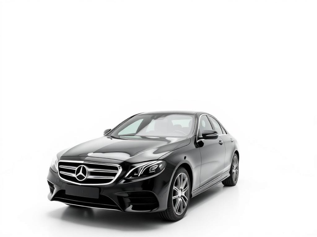 Black Mercedes-Benz E-Class taxi